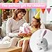 Hopping Bunny Toy, Easter Rabbit Interactive Electronic Pet Plush Bunny Toy with Sounds and Movements Animated Walking Wiggle Ears Twitch Nose Gift for Toddlers Birthday (White)