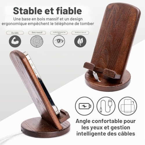 Support smartphone bois naturel idée cadeau ecologique et esthétique - 7