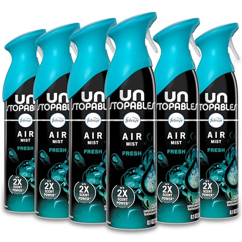 Image of Febreze Air Mist, Air Freshener Spray, Odor Fighting Room Spray, Deodorizer for Home Bathroom Kitchen Office Apartment Dorm Room Classroom, Unstopables Fresh Scent, 8.1oz