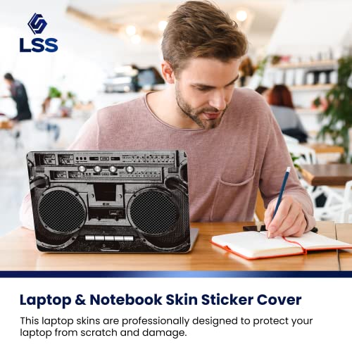 Image of LSS 15 15.6 Inches Laptop Notebook Skin Sticker with 2 Wrist Pads - Reusable Cover Protector Vinyl Sticker Cover Decal Fits 13 inch - 16 inch HP Asus Acer Samsung - Cassette Player Design