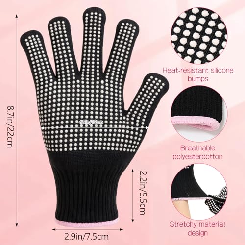 Image of Riyiper 3 Pairs Heat Resistant Gloves for Sublimation, Gloves for Heat Press with Silicone Bumps Applies to Resistant Work, Hair Styling, Universal Fit Size (White)