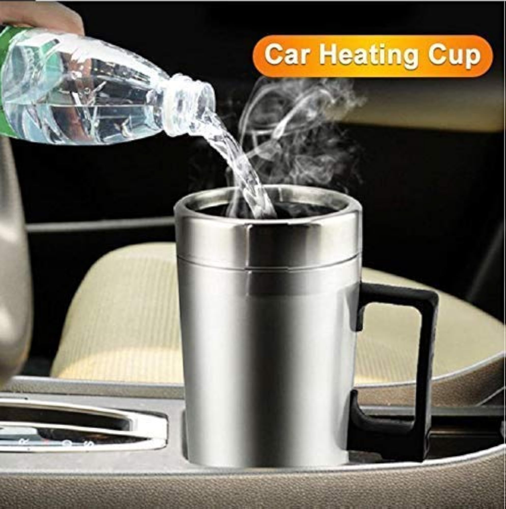 Stainless Steel 12V Electric Car Mug, Travel Kettle 450ml