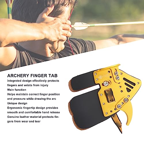 Protetor de Dedo de Arco e Flecha, Aba de Dedo de Arco e Flecha de Couro Genuíno, Proteção Perfeita