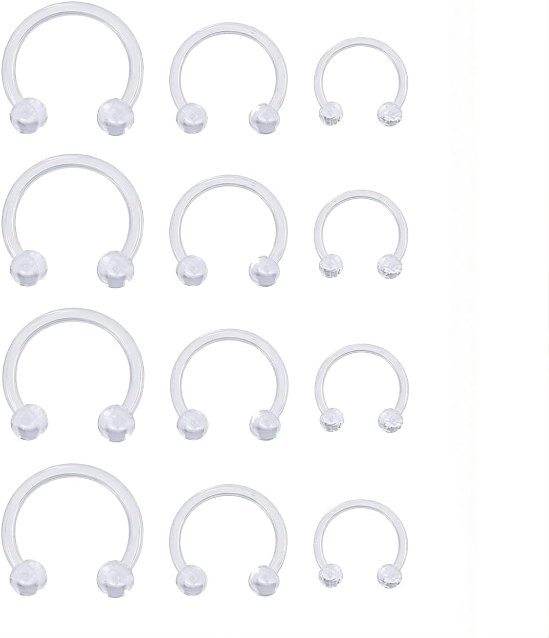 Septum Retainer for Women Men 12 Pcs Acrylic Septum Ring Piercing Jewellery Nose Rings Set Nostril Retainer Jewelry