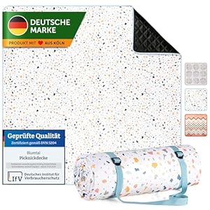 Blumtal Premium Picknickdecke 200x200 Terrazzo Bunt