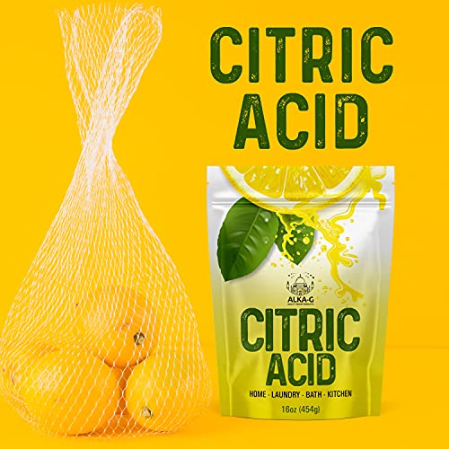 Citric Acid 16 Oz 100% Pure Food Grade | Multi Purpose Citric Acid Powder For Skincare, Cooking, Baking & Bath Bombs Resealable Bag By Alka-G #TOP2
