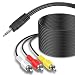 Onvian 3.5mm to 3 RCA Male Plug to RCA Stereo Audio Video Male AUX Cable 5FT Cord