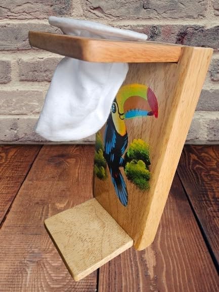 Tapanti store.Chorreador,Costa Rican handcrafted foldable wooden pour-over coffee maker.Includes a reusable cloth filter.Hand painted Toucan wooden design.Light Cedar.Perfect for travel