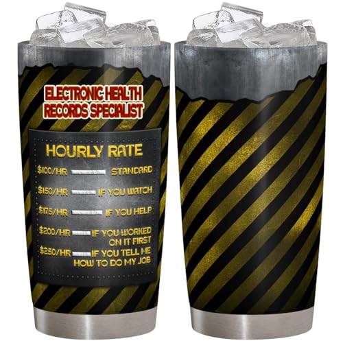 Job Rate Tumbler Electronic Health Records Specialist Appreciation gift, Funny Gifts for Electronic Health Records Specialist gift, coworker, retirement, birthday friends 20 Oz Tumbler