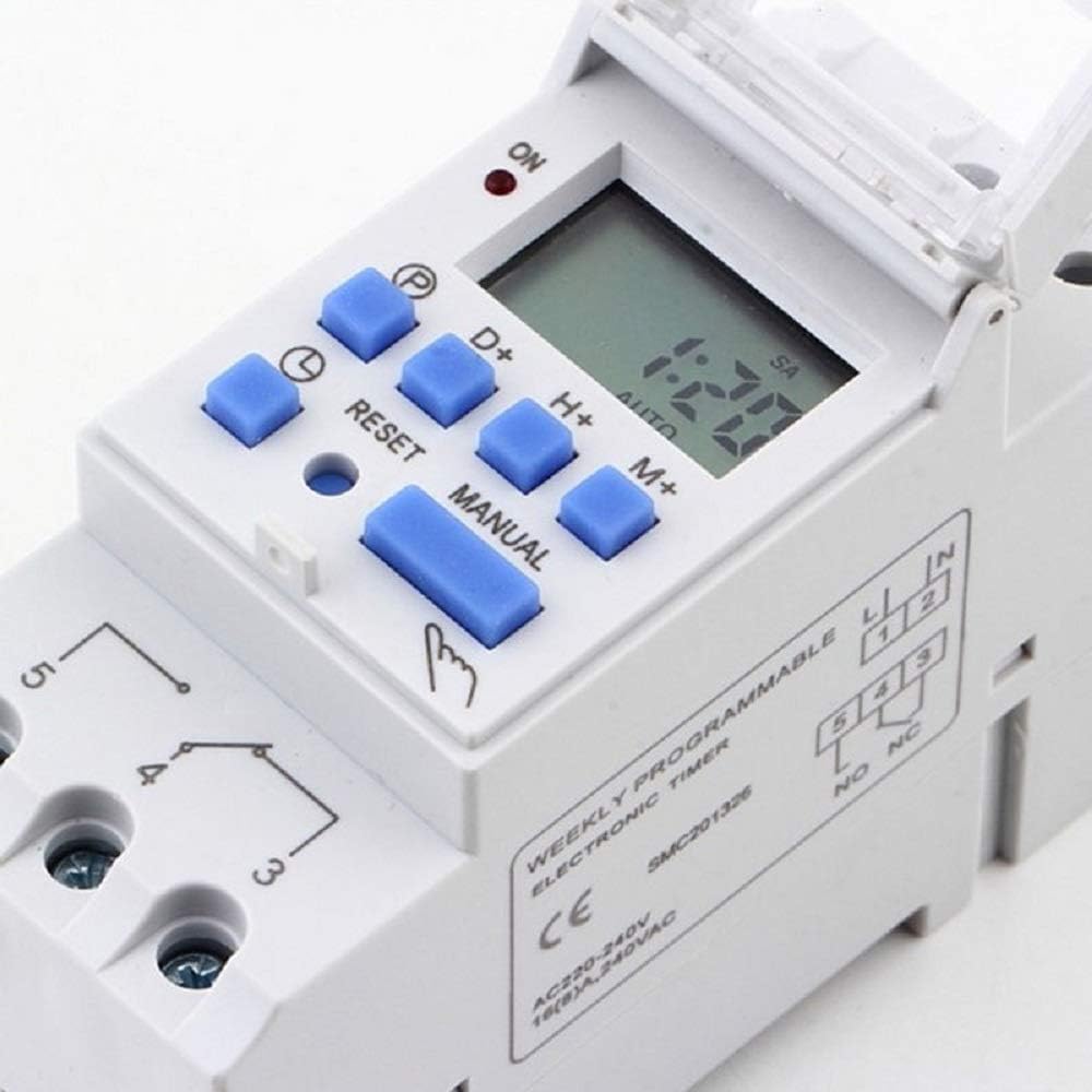 Amazon.com: THC15A DC12V Digital LCD DIN Programmable Weekly Rail Timer ...