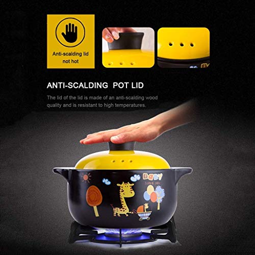Zldgyg Cartoon Pattern Ceramic Round Dish Casserole/Clay Pot/Earthen Pot/Ceramic Cookware Heat-Resistant Gift Box (Size : 2500Ml) #TOP3