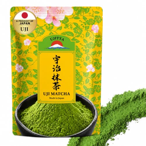 Ceremonial Grade Uji Matcha Powder - Stone-Ground from Kyoto Japan, Umami-Rich for Tea Ceremony Vibrant Green (1.06oz/30g) Zero Sugar Vegan 0 Calories