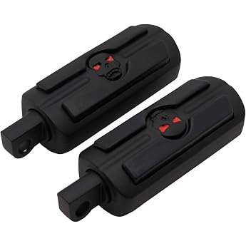 FATECIM Motorrad Totenkopf Fu rasten Pedale Auflagen Motorrad Highway Pegs Male Mount f r Harley Dyna Fat Bob Touring Road Glide Street Glide Sportster 883 Fat Boy Schwarz