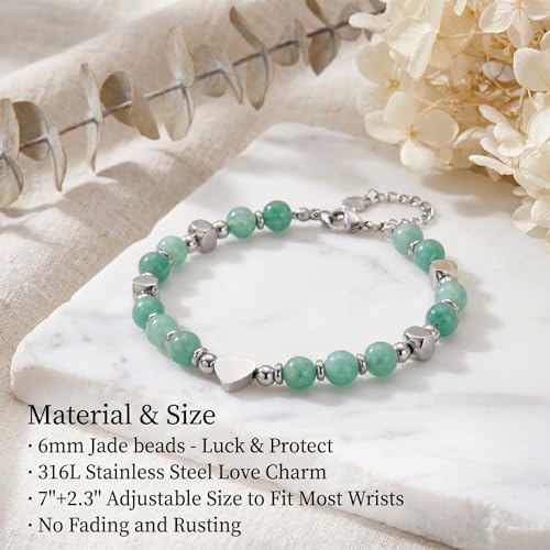 Image of Graduation & Back to School Gifts for Girls, Natural Stone Beaded Bracelet with Inspirational Quote Card, Jewelry for Daughter Granddaughter Niece Student