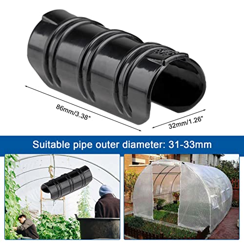 Mtsooning 10Pcs 1.26 Inch Greenhouse Frame Pipe Tube, Plastic Garden Buildings Tube Clip, Snap Net Fixed Pipe Clamps For Season Plant Supplies #TOP2