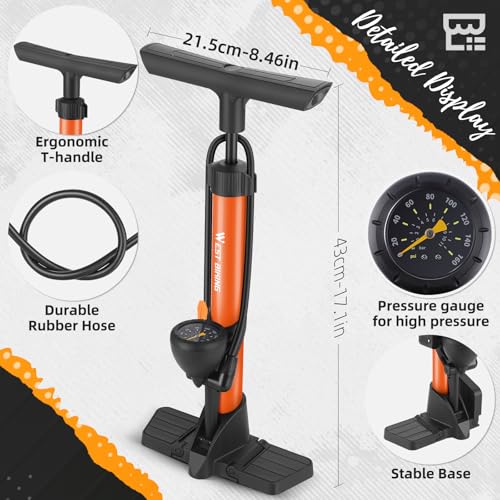 Bomba de pie para bicicleta que soluciona las ruedas desinfladas sin esfuerzo físico 4