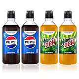 Sodastream Pepsi, MTN Dew New Pour Bottle Variety Pack, 440ml (Pack of 4)