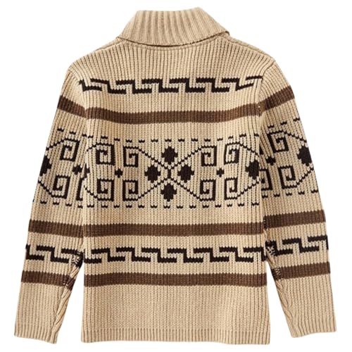 Mens Zip Up Sweater Grandpa Cardigan Shawl Collar Cable Knit Christmas Ugly Jacquard Cardigan Sweaters for Men4