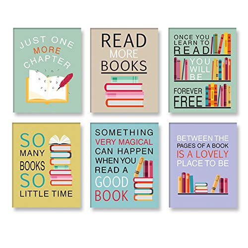 Product Image of the CHDITB Colorful Wall Art Print Inspirational Read Books Quote Artwork,Watercolor Books Art Painting, Set of 6 Art Posters(8' x10) Motivational Saying Canvas Poster For Classroom Library Study Decor