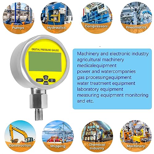 Image of 10000PSI Digital Hydraulic Pressure Test Coupling Pressure Gauge Manometer Tester 1 /4 Inch NPT Connector 700BAR / 70Mpa for USA Brand Excavator