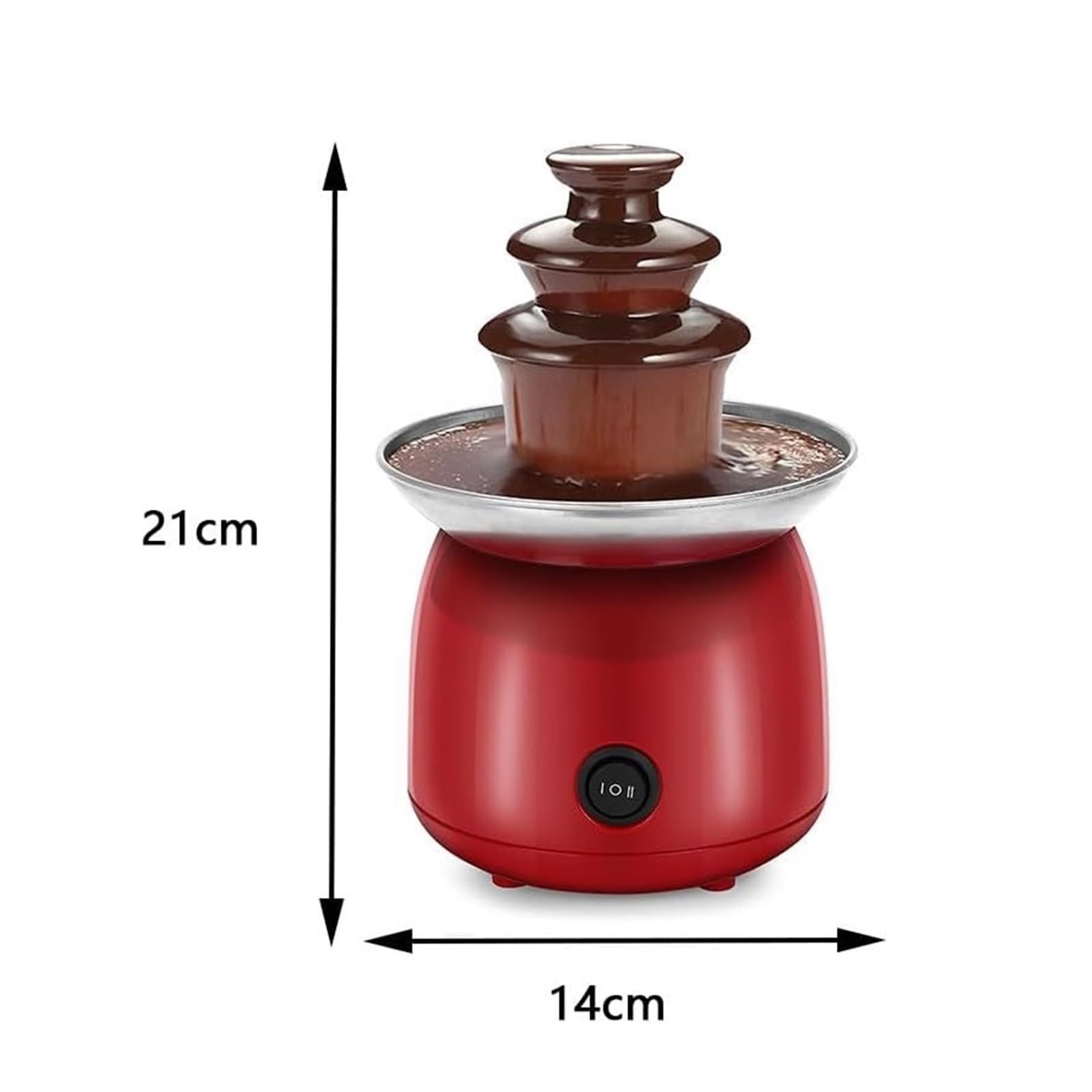 Mini fontanna czekoladowa, 3-poziomowa wieża do fondue odpowiednia na imprezy, spotkania rodzinne, mokre truskawki, płynny ciągły przepływ
