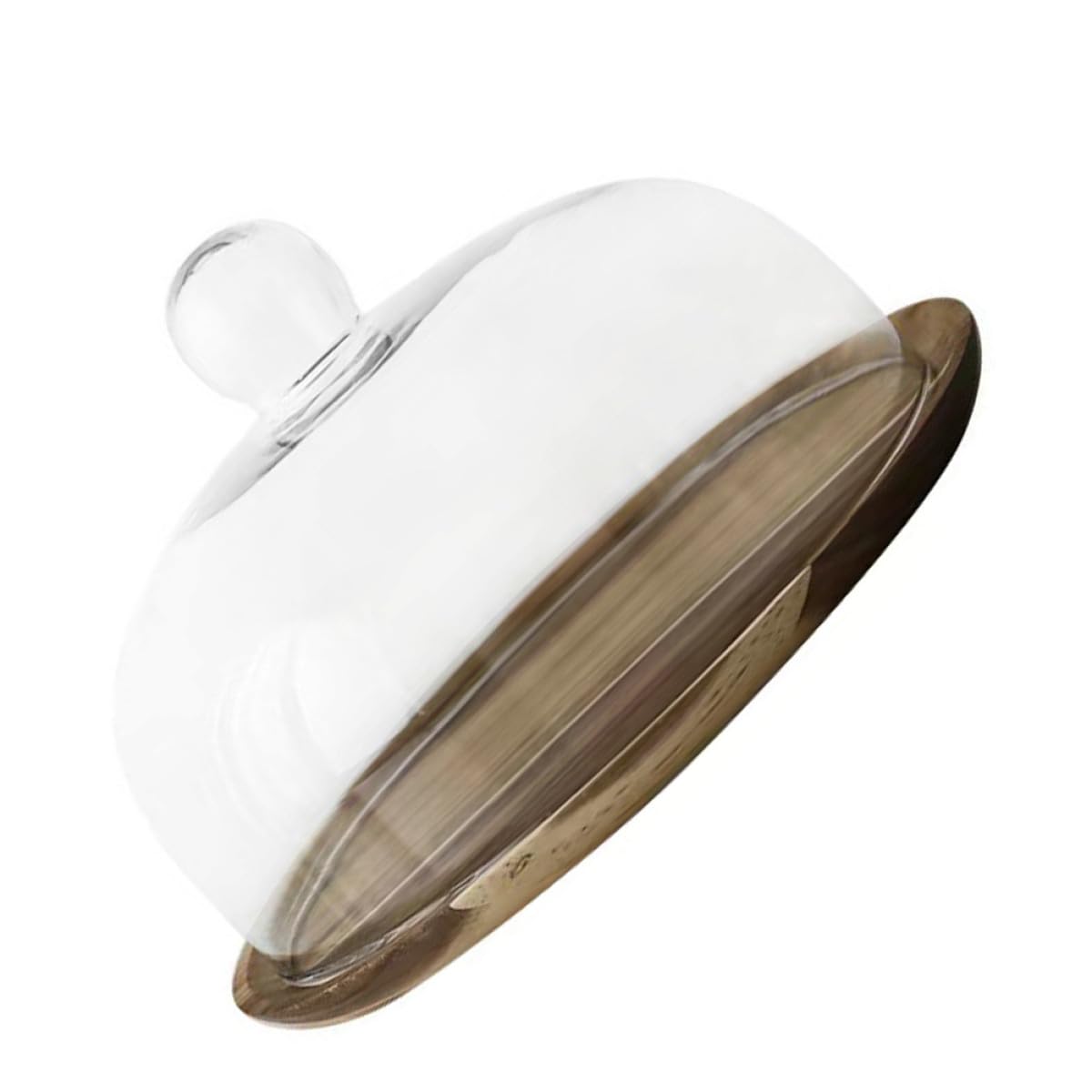 Plateau à gâteau en bois et cloche en verre PLAFOPE pour présentation