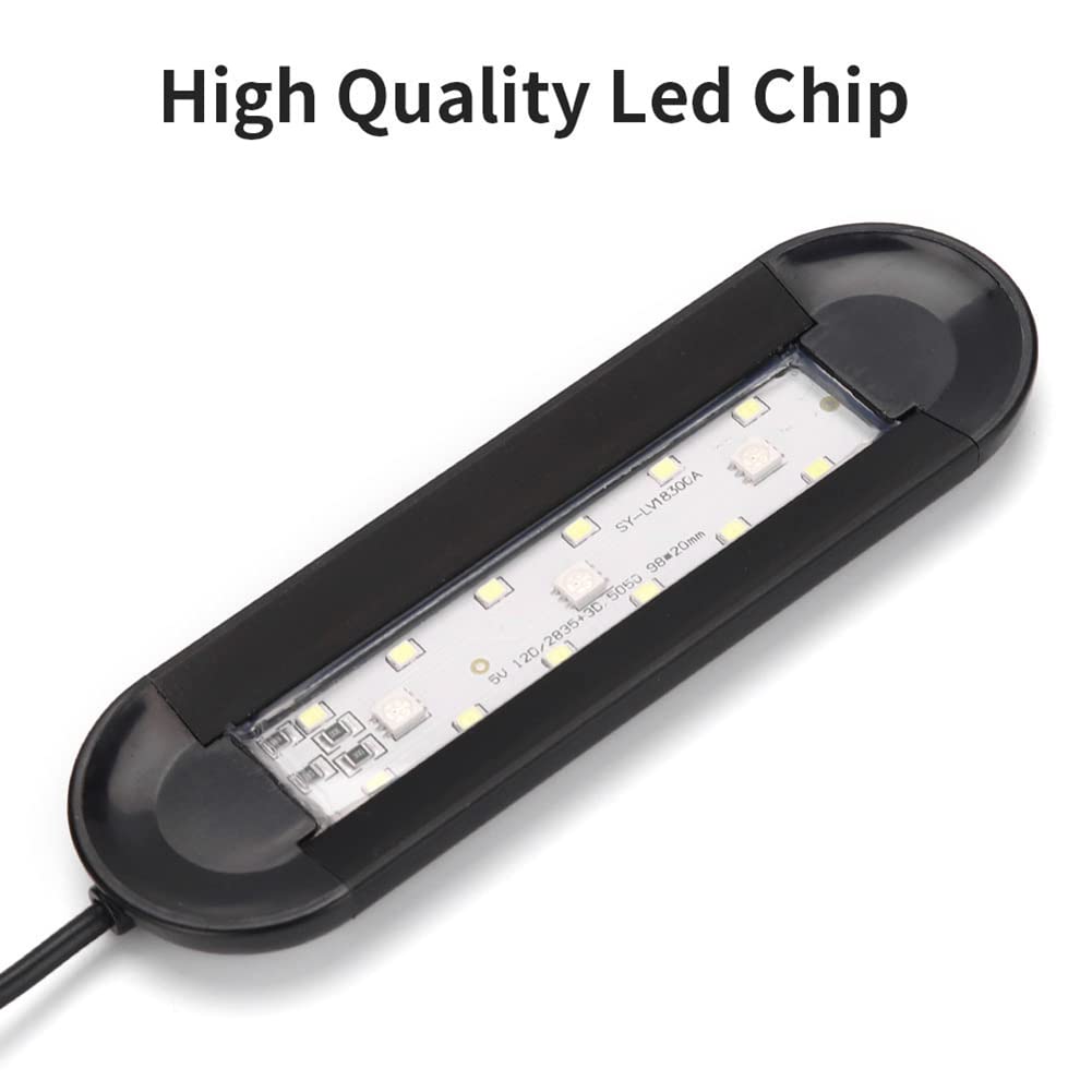 Luces de acuario con clip, luz LED de clip para pecera, luz de tanque de peces de agua dulce, temporizador ajustable, brillo para tanque plantado