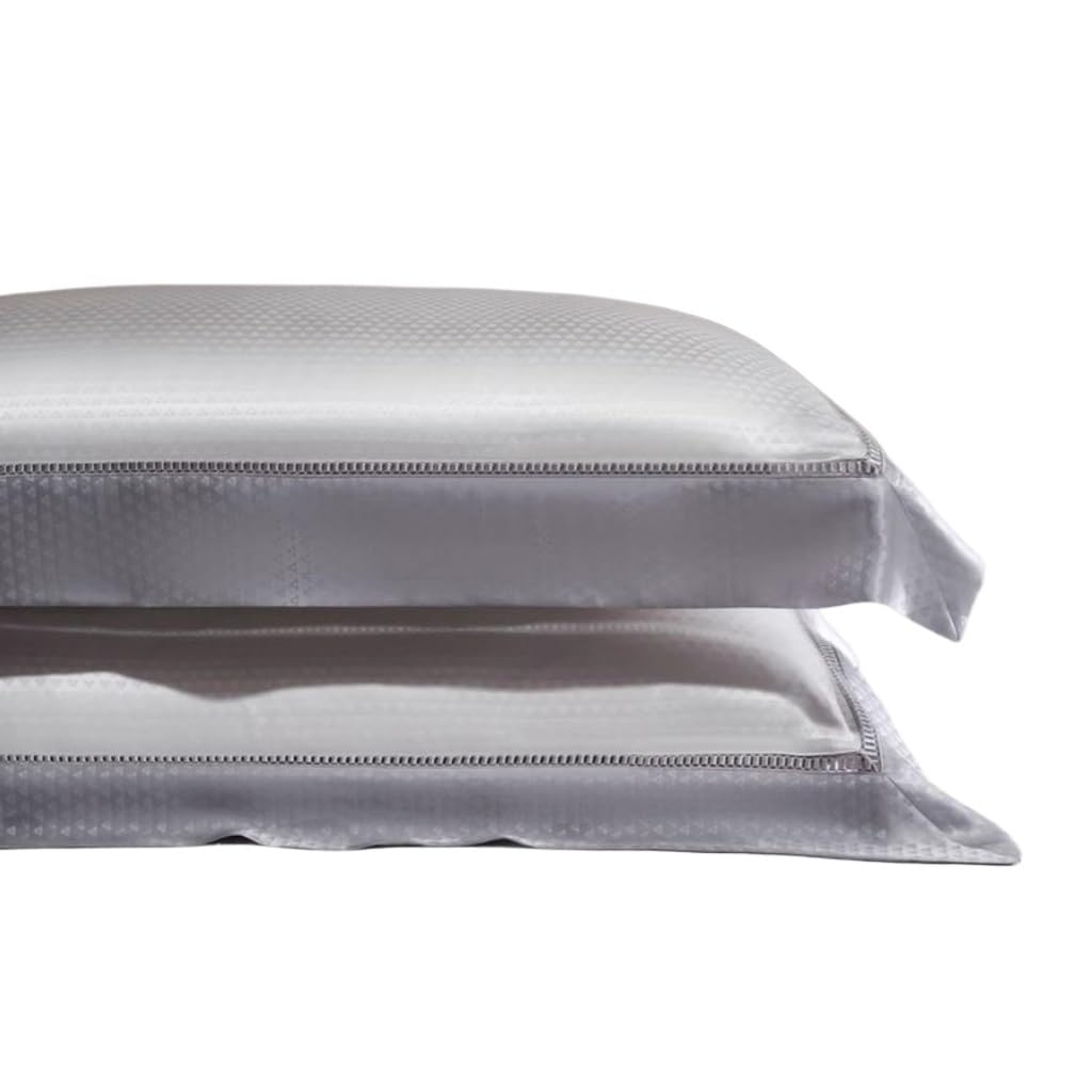 HBJWOV Sided Silk Pillow Core with Technology Wide Edge Independent Pillowcase Gray
