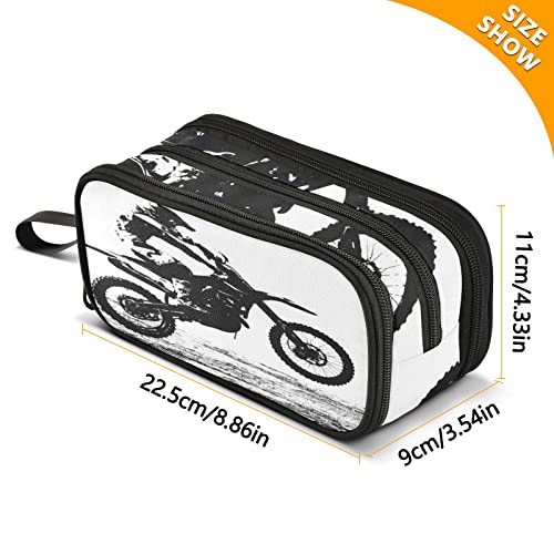 Image of Fisyme Motorcycles Motocross Pencil Case Large Capacity Pen Box Makeup Pouch Holder Organizer Stationery Bag for School Office College Traval Adult