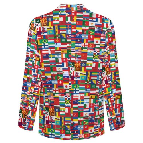 Flags of The World Men's Suit Jacket 2 Button Lapel Blazers Tuxedo Business Coat for Wedding Party3