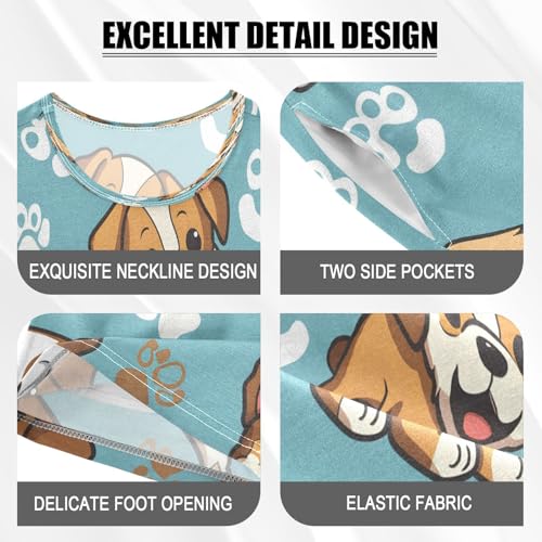 senya Short Sleeve Pajamas Sets Summer Cotton Sleepwear Cartoon Puppy4