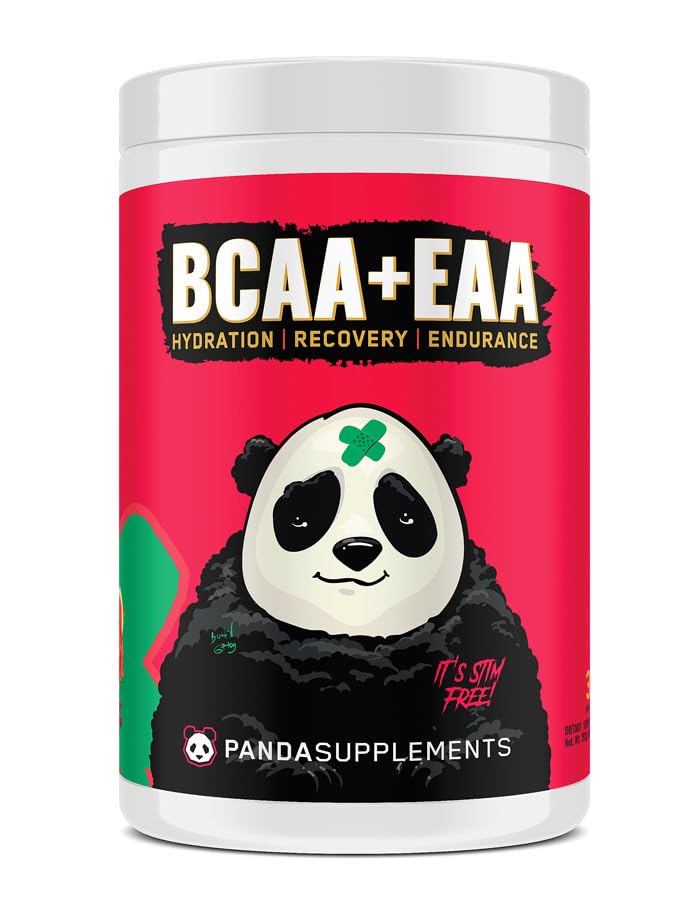 Underground Bio Labs Panda Supps BCAA+EAA Intra-Wokout, Hydration, and Recovery Amino Supplement 2:1:1 Ratio (30 Servings) (Strawberry Watermelon)