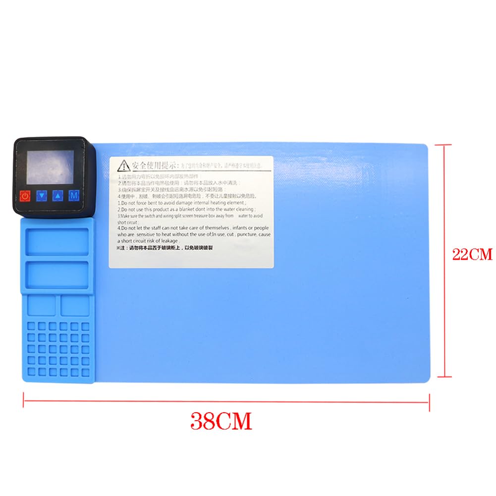 Almohadilla de calefacción para pantalla LCD para reparación de teléfonos inteligentes y tabletas, separador de placas calientes para pantallas LCD, 300 mm x 170 mm x 7 mm