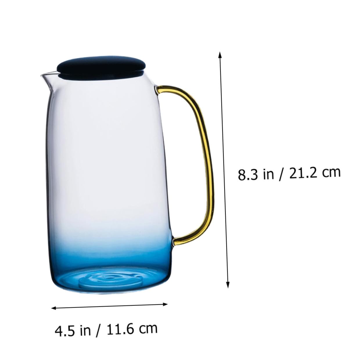 Jarra de Agua Resistente al Calor de Vidrio Jarra de Agua Hogar con Tapa para Preparar y Servir Bebidas Frías Jugo o Tés la Cocina o Sala de Estar