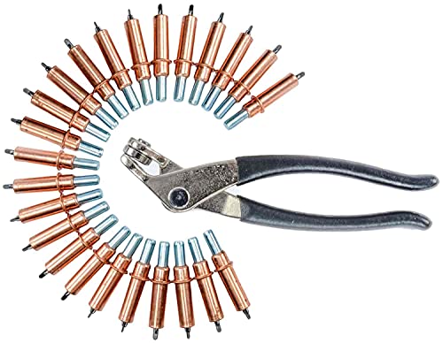 JEGS Cleco Fasteners & Pliers Kit | Required To Insert/Release Cleco Fasteners | Black Easy Grip Handle | Works With Up To 1/4 “ Thick Panels | Includes (24) 1/8