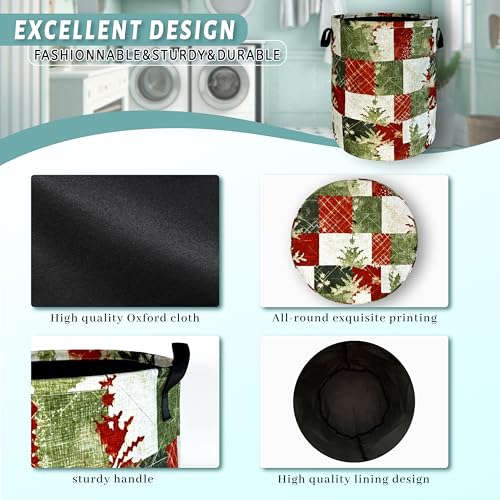 Image of Christmas Laundry Basket Oxford Cloth Hamper 18.9x16.5 Inch