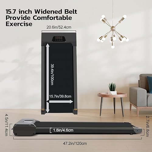 Miniatura 5 de Panana Caminadora portátil para usar debajo del escritorio para gimnasio en casa, con control remoto, máquina de correr 2 en 1 con pantalla LED,