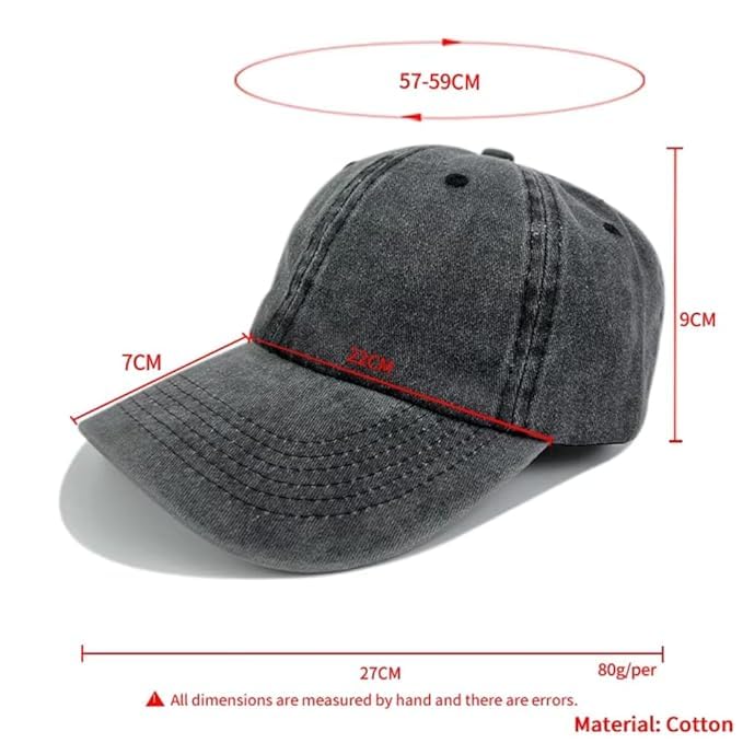 Image of kill off Plain Denim Cap Unisex Baseball Cap 100% Cotton Fits Men Women Washed Denim Adjustable Cap