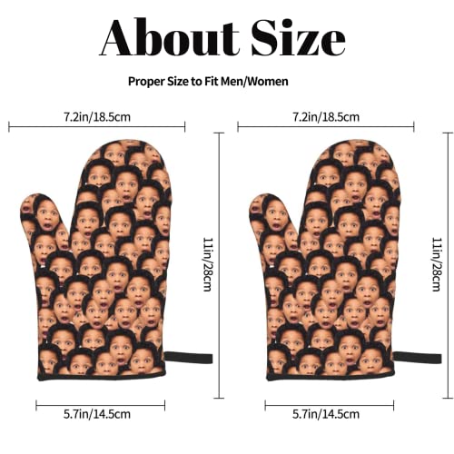 Custom Oven Mitts Personalized with Your Face Baking Gifts for Women for Kitchen Cooking BBQ Grillin-Style1, 2 Oven Mitts