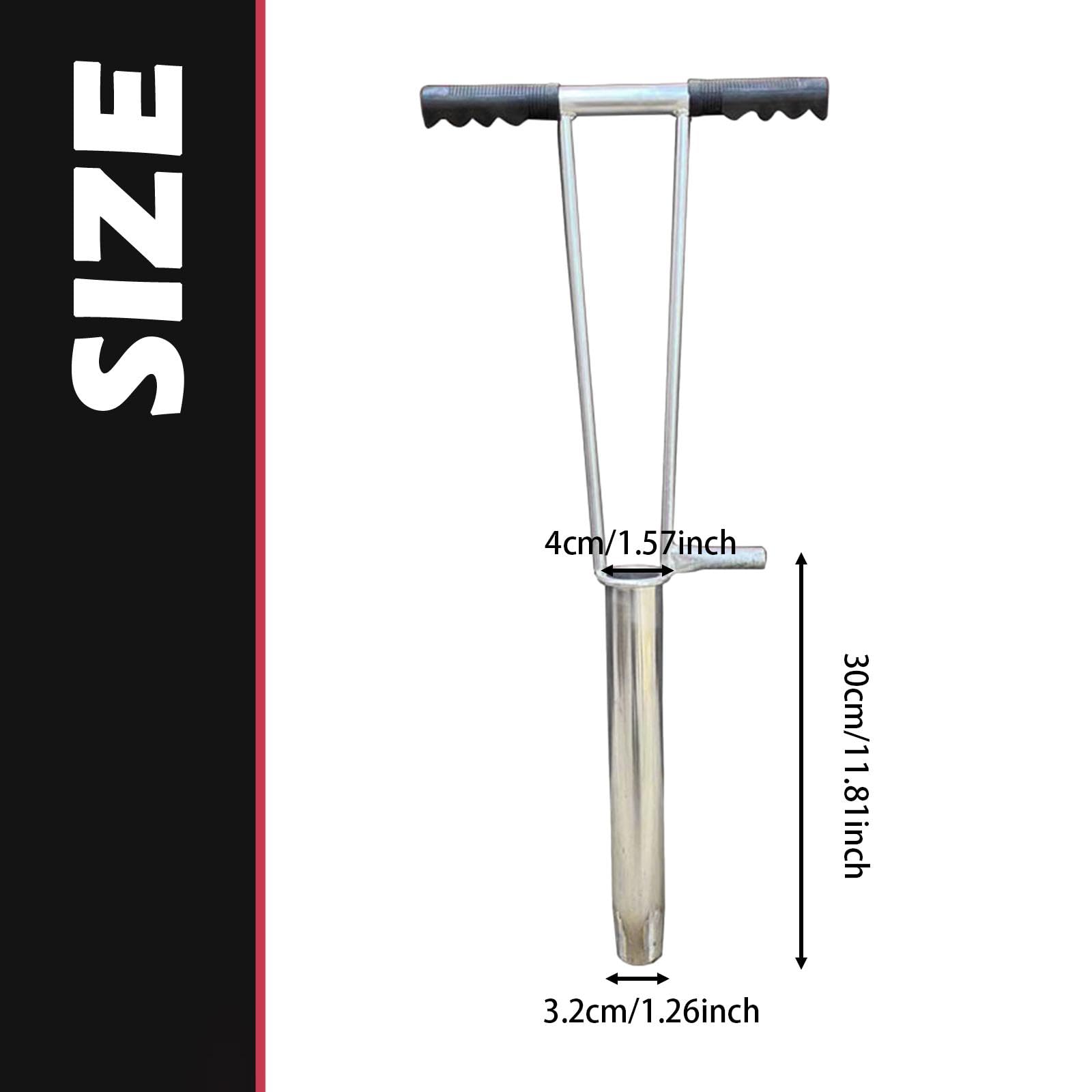 Stangen Erdbohrer mit Griff, Manuelles, Ergonomisches Haushalts Erdbohrgerät Aus Metall, für Garten, Zaun Und Terrasse, 30cm Höhe