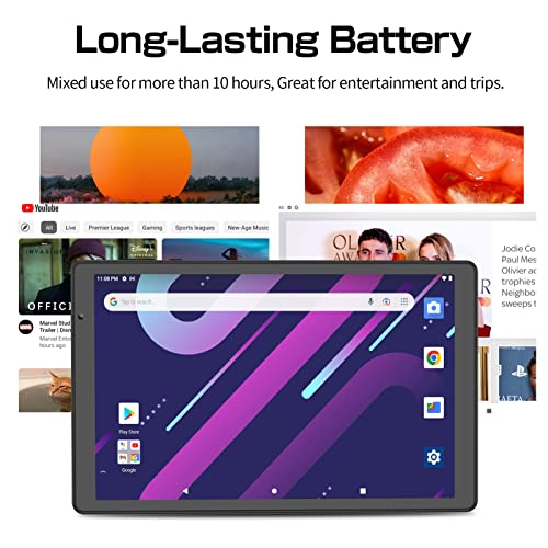 Image of 10 Inch Tablet, 32GB, HD IPS, Quad-Core, Dual Camera, WiFi /Bluetooth, 6000mAh Battery, Type-C, Grey