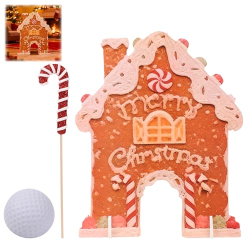 Berthg Gingerbread Golf Game Set: Mini Golf Course &Amp; Golf Board Game With Candy Cane Putter, Fun Christmas Party Game For Adults