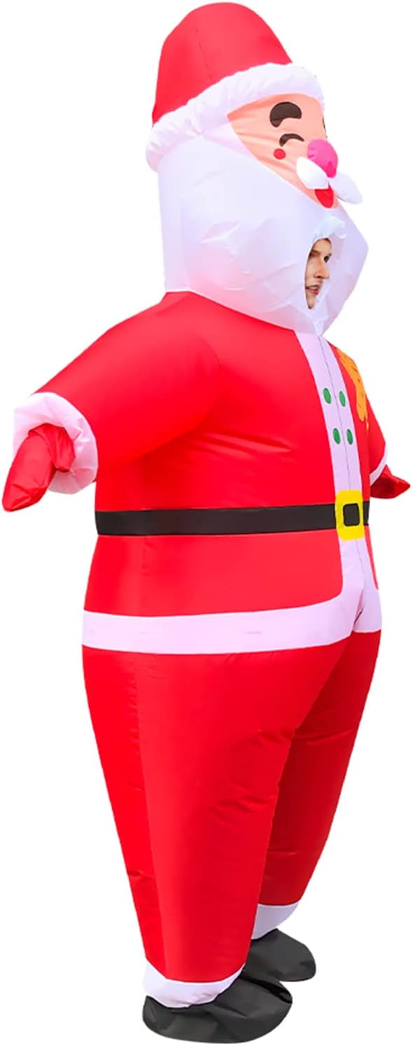 Red Inflatable Santa Claus Costume Blow up Santa Costume Cosplay Party Halloween Christmas Suit Xmas Suit Christmas Decor - Image 5
