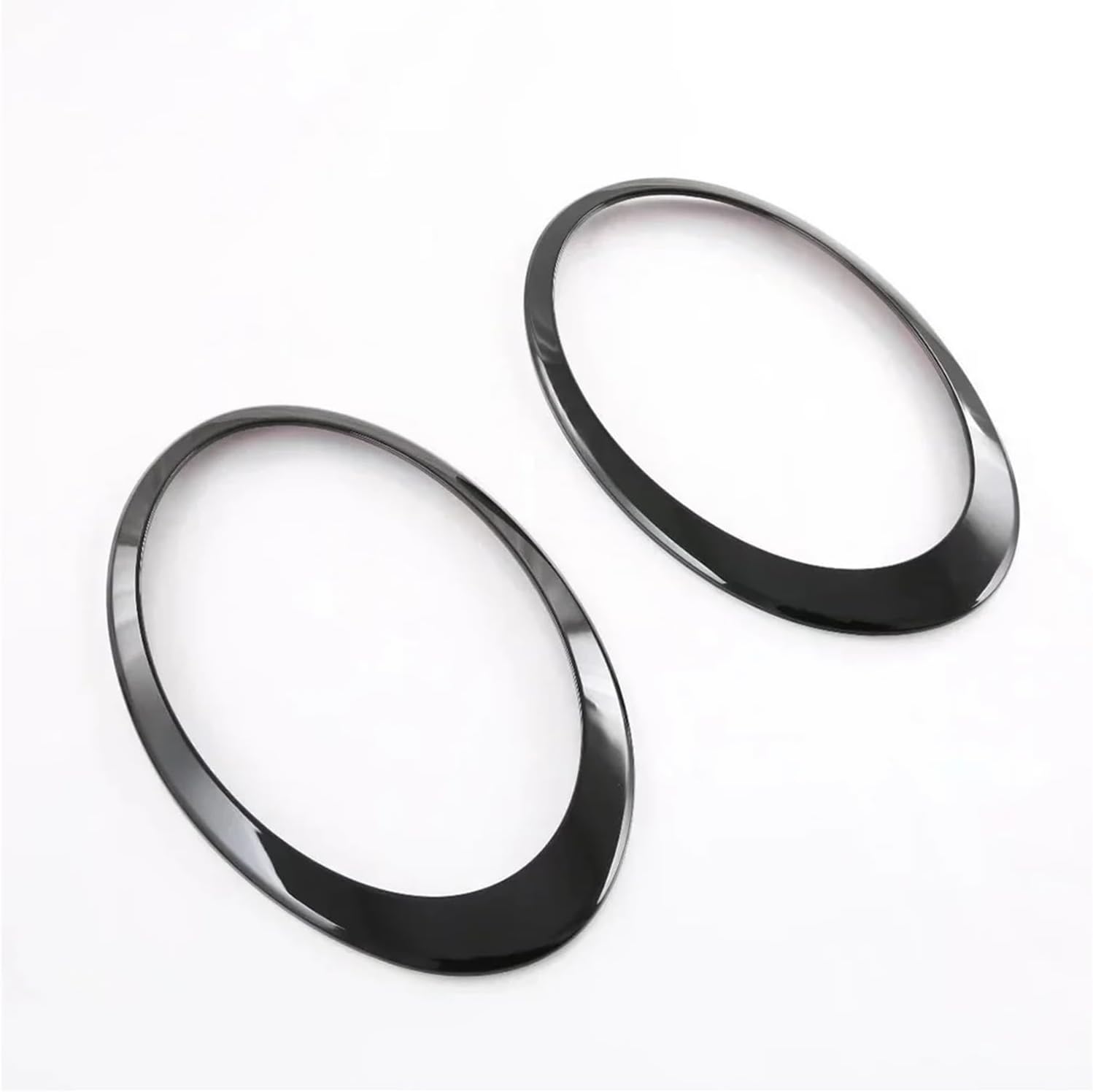 Compatible with Mini Cooper Clubman F54 2022 Car Accessories ABS Headlight Taillight Frame Front Rear Lamp Ring Decorative Cover Stickers(Piano Black Front)