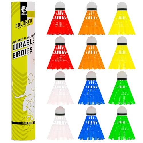 Image of EAGLES Badminton Birdies - Nylon Bedminton Shuttlecocks for Softball /Baseball Batting Training - Highly Stable & Durable 24 Pack, 12 Pack or 6 Pack Shuttle Balls