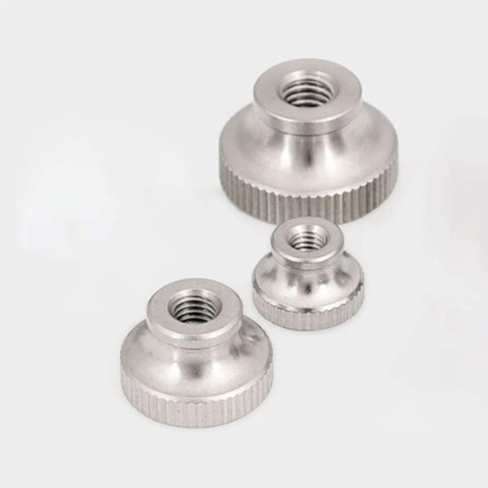 Dadi zigrinati M6, manopole rotonde, in acciaio inox, 20 pezzi