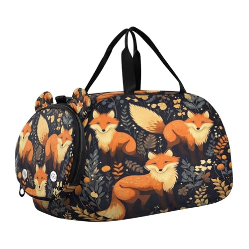 Fox Youth Sports & Travel Duffle Bag with Shoe Compartment,Waterproof Gym Bag for Girls and Boys (Overnight Essentials Organizer)
