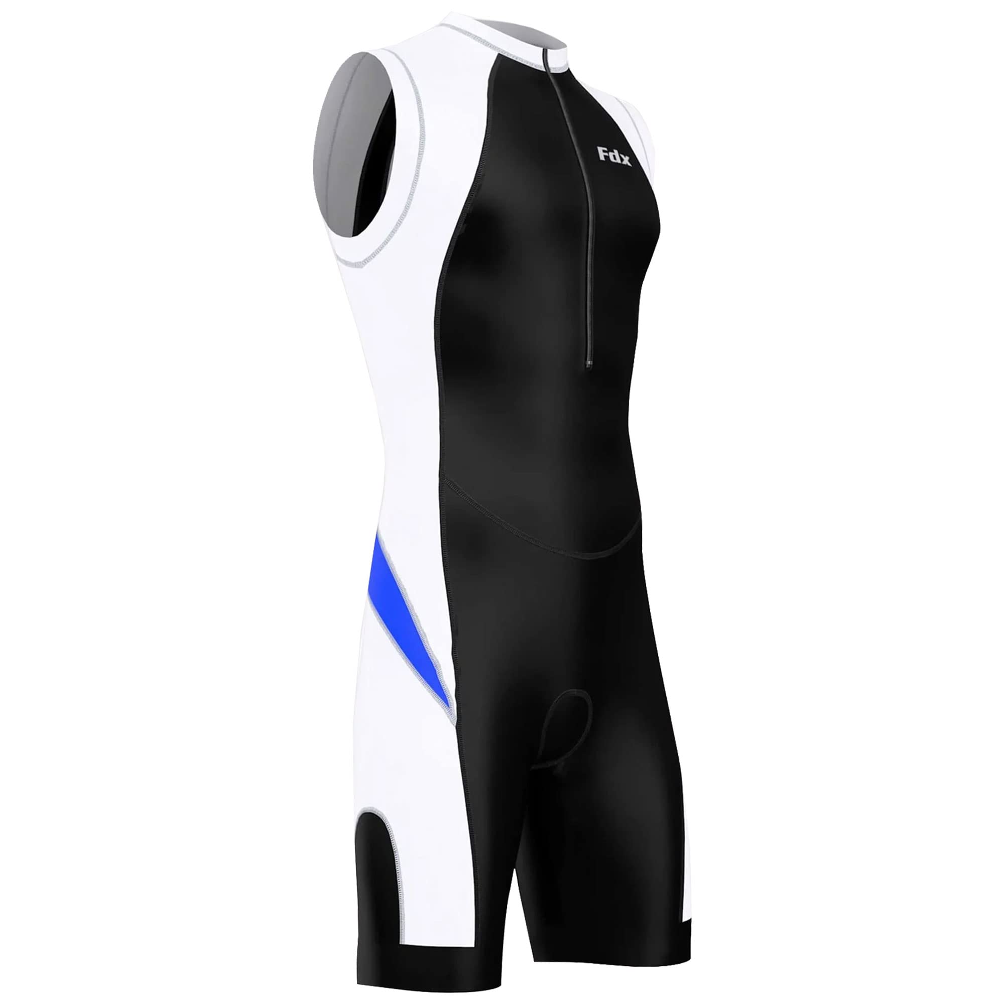 FDX Combinaison de triathlon pour homme, rembourrée et compressive, idéale pour la course, la natation et le cyclisme. Sublimation