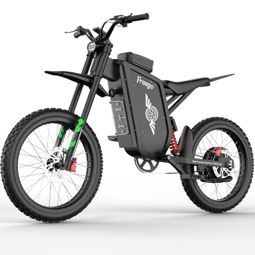Freego X3Pro Electric Motorcycle Bike for Adults Electric Dirt Bike 8000W(Peak) Motor 72V/50Ah Removable Battery 56MPH Off Road Electric Mountain Bike 230 Nm Torque Full Suspension Hydraulic Brake