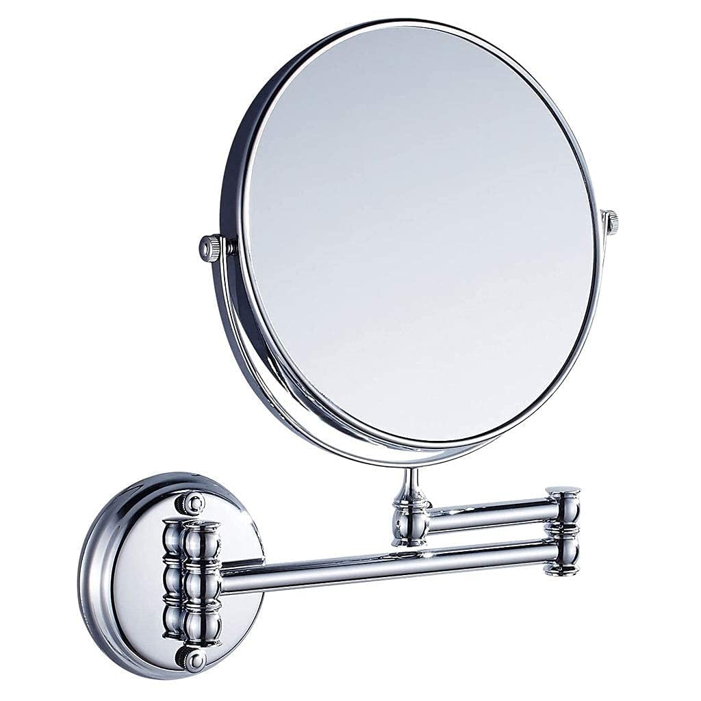 Miroir de courtoisie mural de 8 pouces doté d'un zoom 3X et d'un bras articulé gain de place